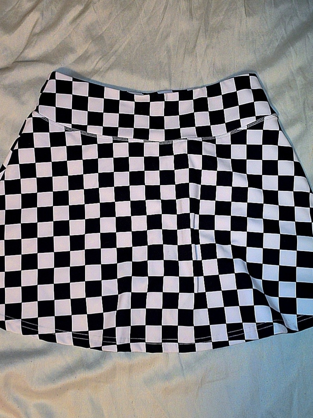 Black & White Checkered Circle Skirt